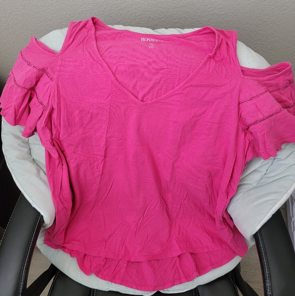 Women's 1X Roaman's Dressy/Casual Pink Shirt